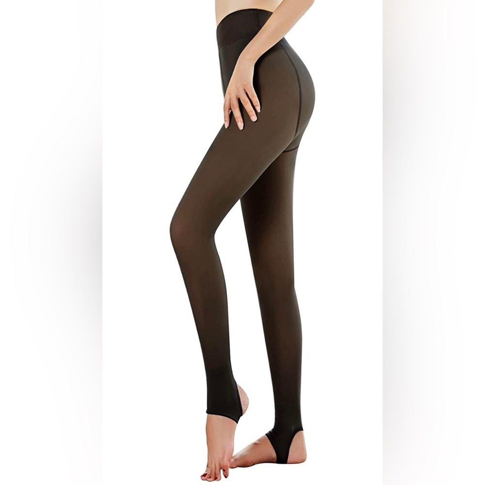 Women Winter Tights Fleece Lined Pantyhose Warm Leggings Fake Translucent Tights